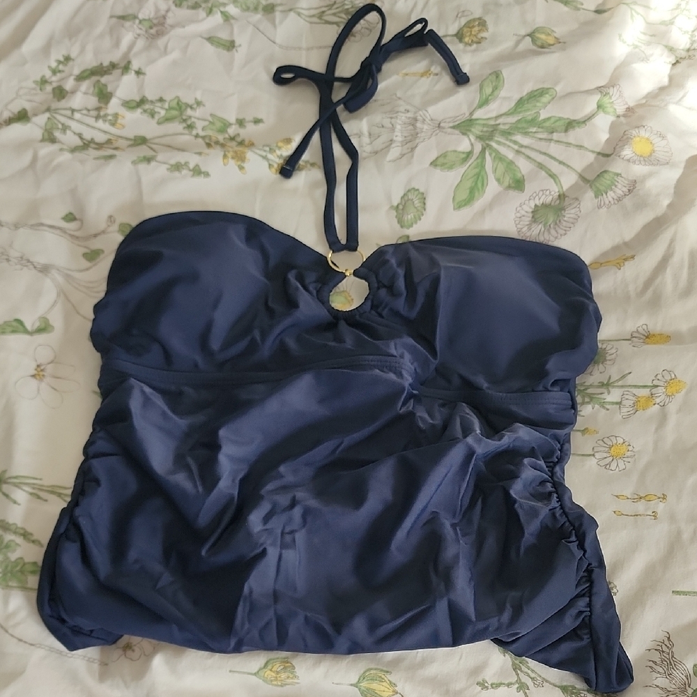 Navy Blue Halter Swimsuit Top